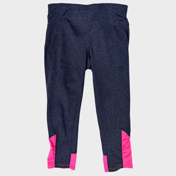 Calvin Klein Performance Quick Dry Small Capri Leggings Gray Pink - Picture 2 of 7